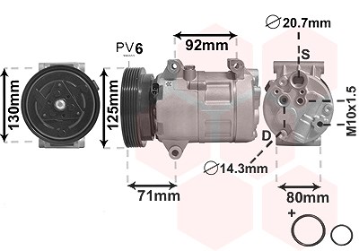 Van Wezel Kompressor Klimaanlage [Hersteller-Nr. 4300K103] für Renault von VAN WEZEL