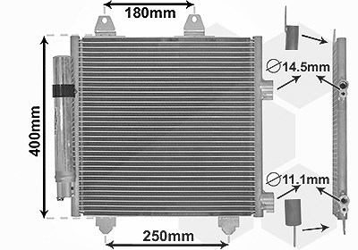 Van Wezel Kondensator, Klimaanlage [Hersteller-Nr. 53005414] für Citroën, Peugeot, Toyota von VAN WEZEL