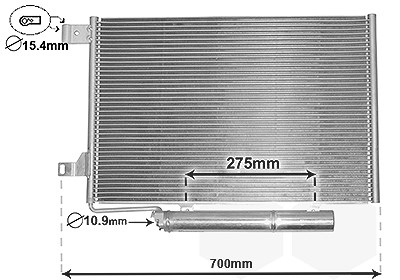 Van Wezel Kondensator, Klimaanlage [Hersteller-Nr. 30015386] für Mercedes-Benz von VAN WEZEL