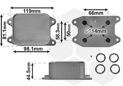 Van Wezel Ölkühler, Motoröl [Hersteller-Nr. 58013703] für Audi, Cupra, Seat, Skoda, VW von VAN WEZEL