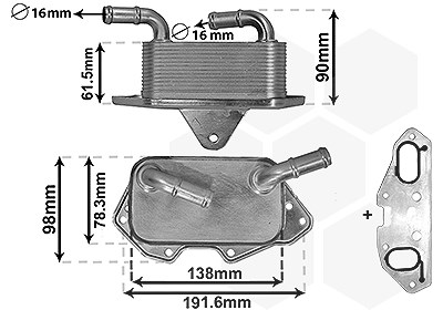 Van Wezel Ölkühler, Motoröl [Hersteller-Nr. 03013703] für Audi, VW von VAN WEZEL