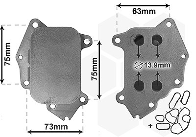 Van Wezel Ölkühler, Motoröl [Hersteller-Nr. 40003396] für Citroën, Ford, Mazda, Peugeot, Suzuki, Toyota, Volvo von VAN WEZEL