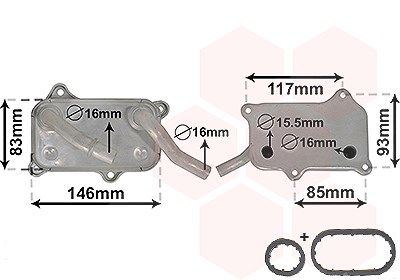 Van Wezel Ölkühler, Motoröl [Hersteller-Nr. 30003555] für Mercedes-Benz von VAN WEZEL