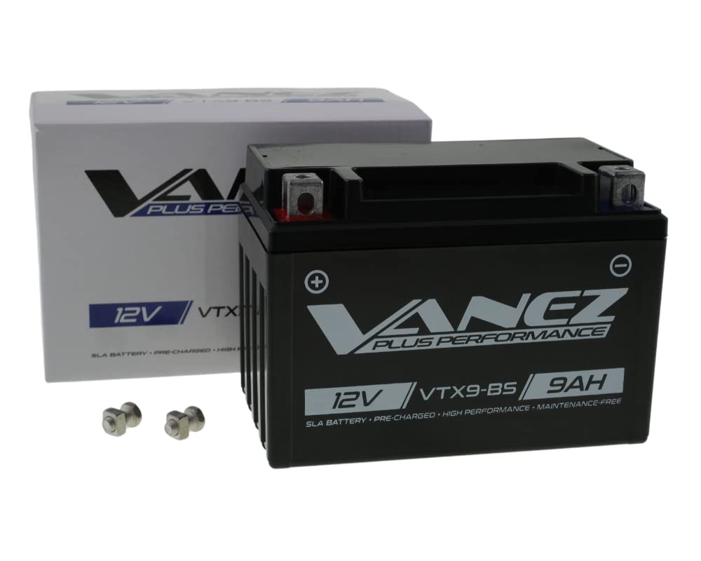 12V YTX9-BS 9Ah AGM Motorradbatterie Motorrad Roller Batterie Akku CTX9-BS 50812 von VANEZ