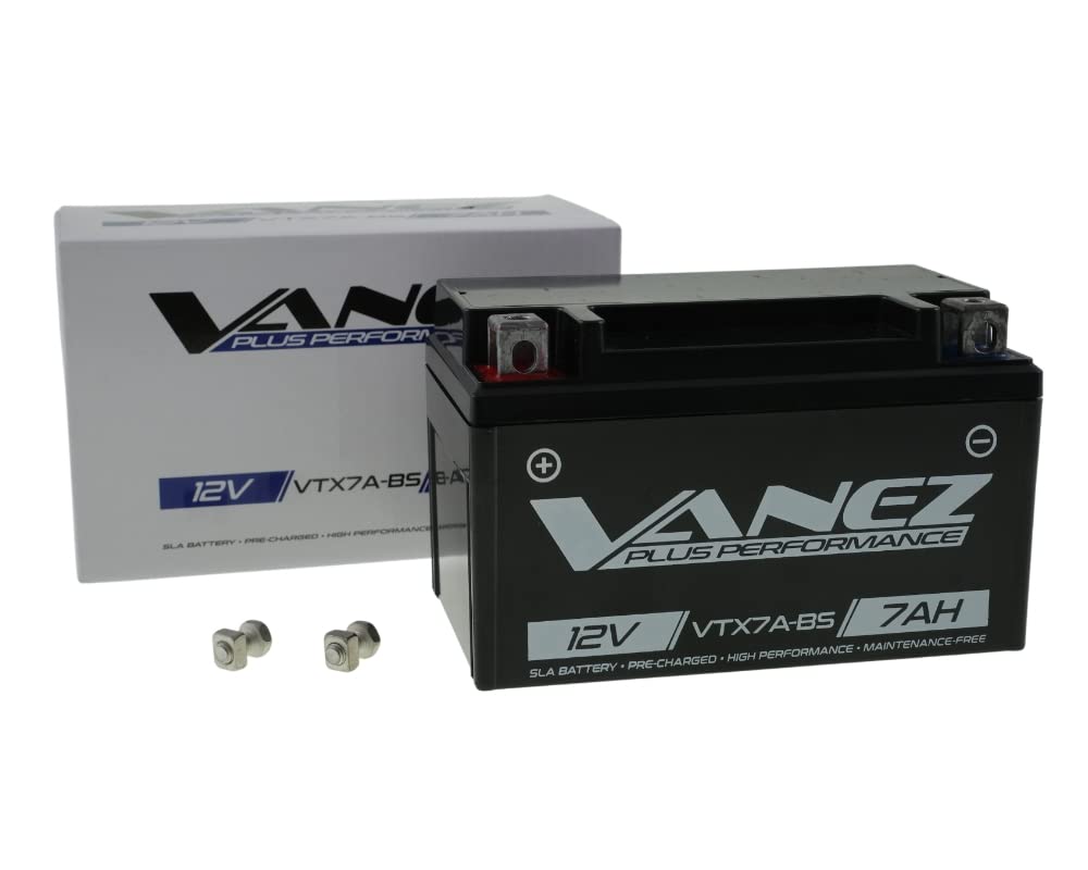 Batterie YTX7A-BS 12V 7Ah AGM Motorradbatterie Roller Akku CTX7A-BS 50615 YTX von VANEZ
