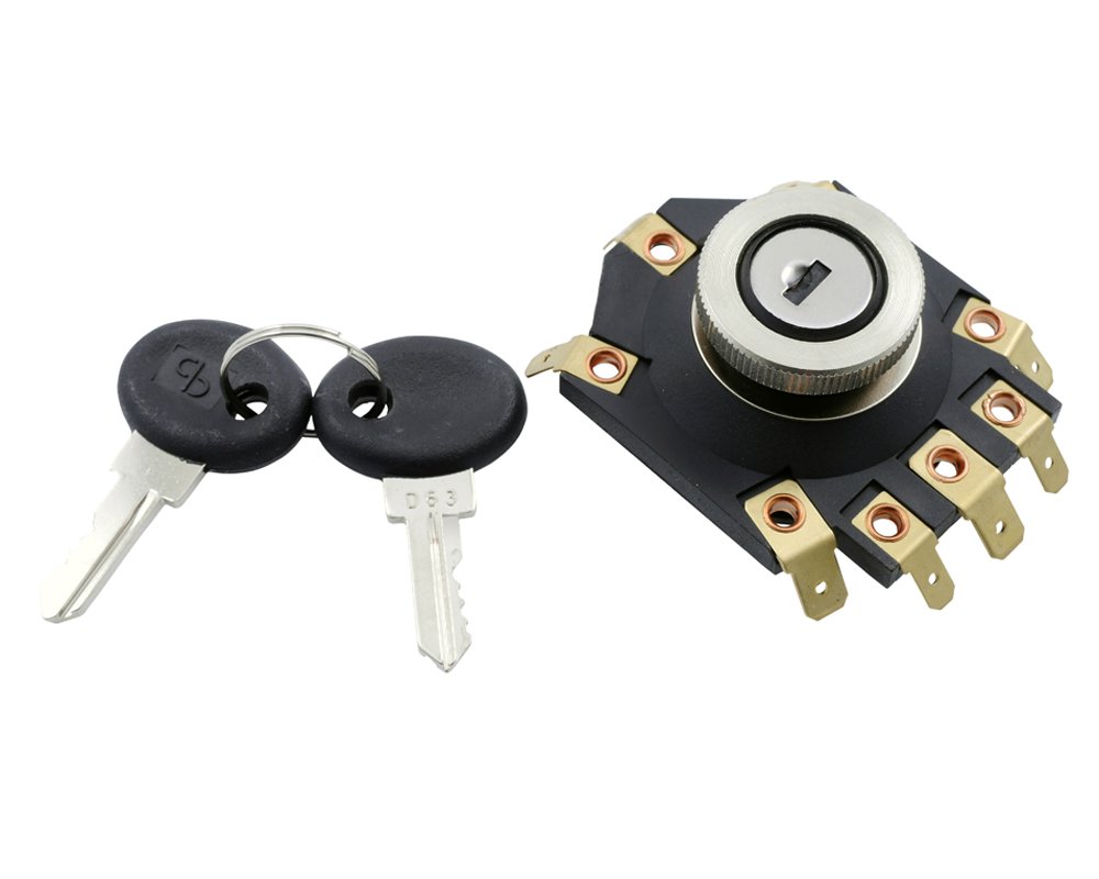 VANEZ Zündschloss 8 Anschlüsse mit 2 Schlüssel kompatibel für Piaggio APE 50, Vespa P 80 125 X 150 200 E von VANEZ