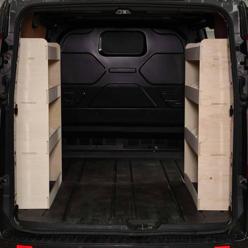 VANIFY - Kompatibel mit Ford Transit Custom L1 2012+ Fahrzeugeinrichtung Fahrzeugregale, doppelte Regale hinten von VANIFY