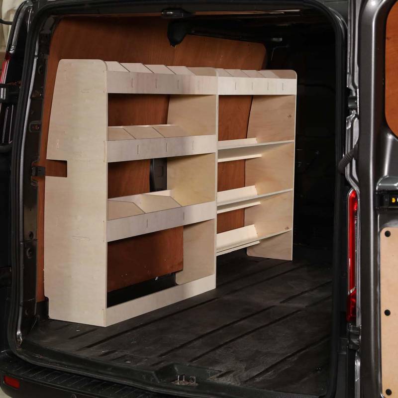 VANIFY - Kompatibel mit Ford Transit Custom L1 2012+ Fahrzeugeinrichtung Fahrzeugregale, Werkzeugkasten und hinteres Regal von VANIFY