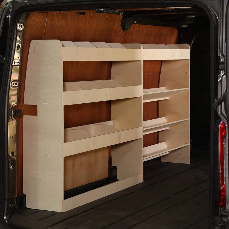VANIFY - Kompatibel mit Ford Transit Custom L2 2012+ Fahrzeugeinrichtung Fahrzeugregale, Werkzeugkasten und hinteres Regal von VANIFY
