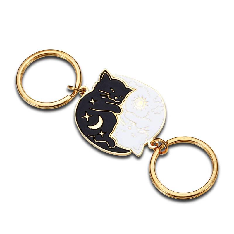 Couples Gifts Cute Keychain for Boyfriend Girlfriend Best Friend Christmas Valentines Day Matching Couple Stuff for Wife Husband Him Her Cat Lover Fiancée Anniversary Birthday Wedding Present Keyring von VANLOVEMAC