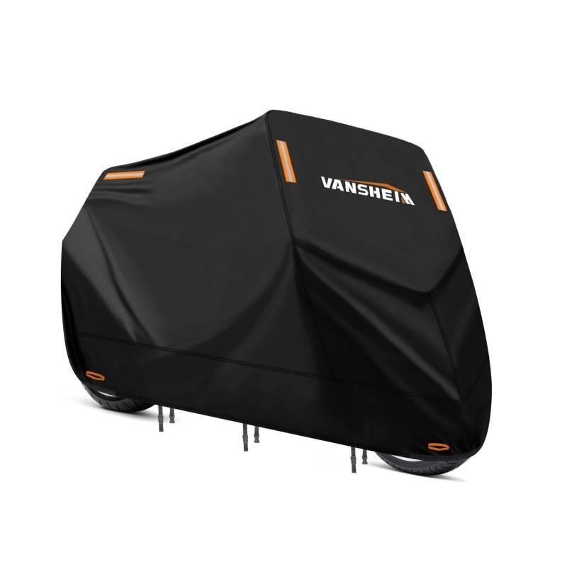 VANSHEIM Motorrad Abdeckplane Outdoor Roller Abdeckplane Motorad Abdeckung Wasserdicht 420D Oxford Motorradabdeckung Winterfest Motorrad Plane für Motor Roller Motoroller Moped Haube 220x105x125cm von VANSHEIM