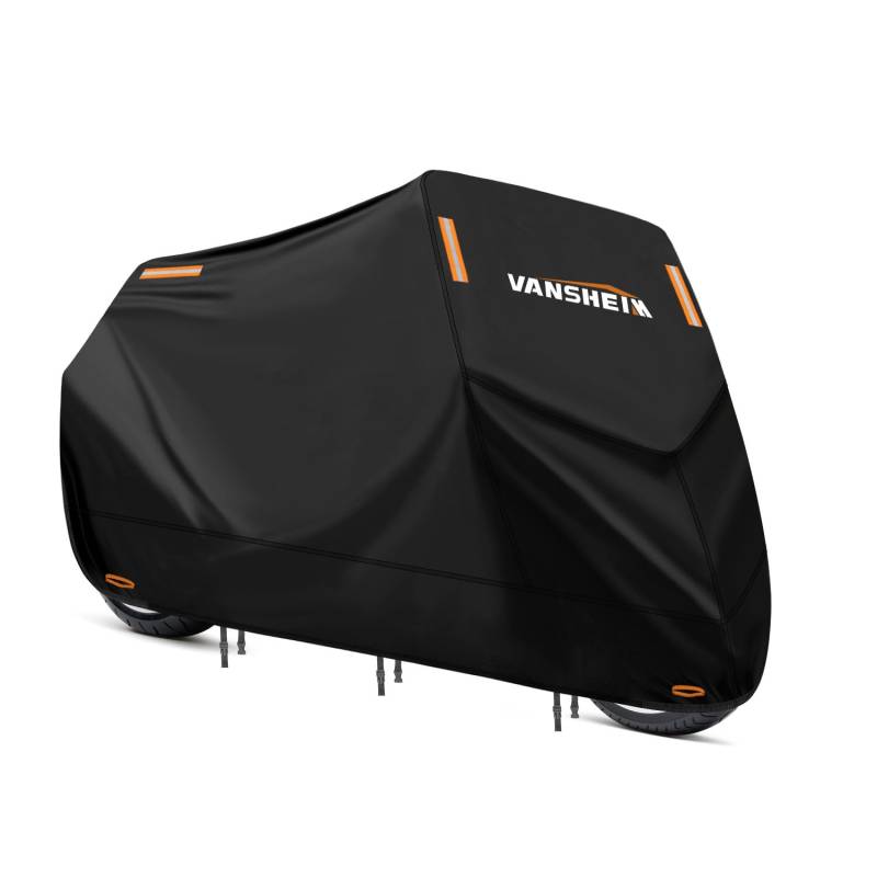VANSHEIM Motorrad Abdeckplane Outdoor Roller Abdeckplane Motorad Abdeckung Wasserdicht 420D Oxford Motorradabdeckung Winterfest Motorrad Plane für Motor Roller Motoroller Moped Haube 245x105x125cm von VANSHEIM