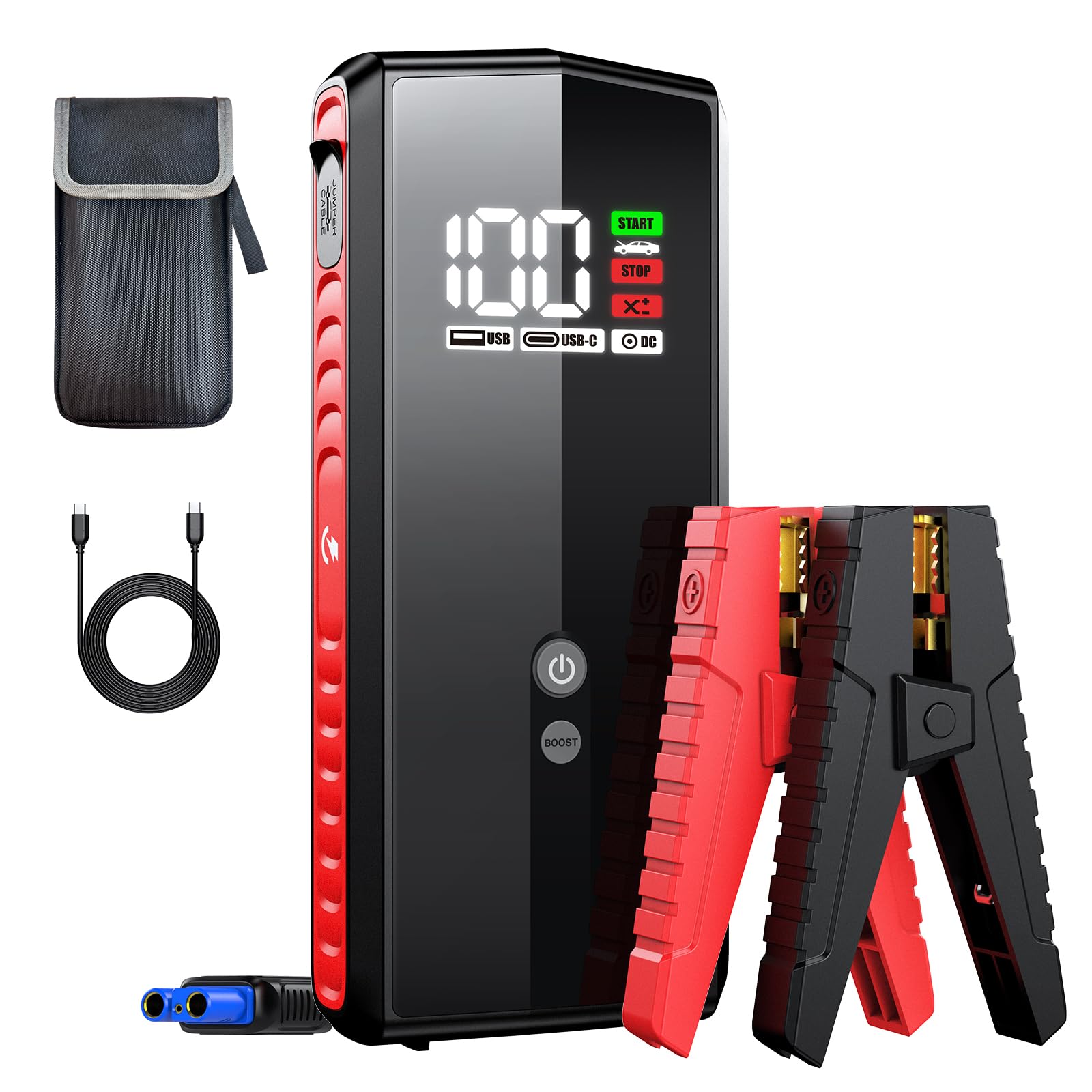 VANTRUE JS1 Starthilfe Powerbank Auto 3000A Spitzenstrom 20000mAh KFZ Jump Starter, HD Anzeige und Notfall LEDs, 12v Batterie Booster Notstarter für 7.5L Benzin 6L Diesel, mit PD 65W Schnellladung VANTRUE JS1 Starthilfe Powerbank Auto 3000A Spitzenstrom 20000mAh KFZ Jump Starter, HD Anzeige und Notfall LEDs, 12v Batterie Booster Notstarter für 7.5L Benzin 6L Diesel, mit PD 65W Schnellladung von VANTRUE