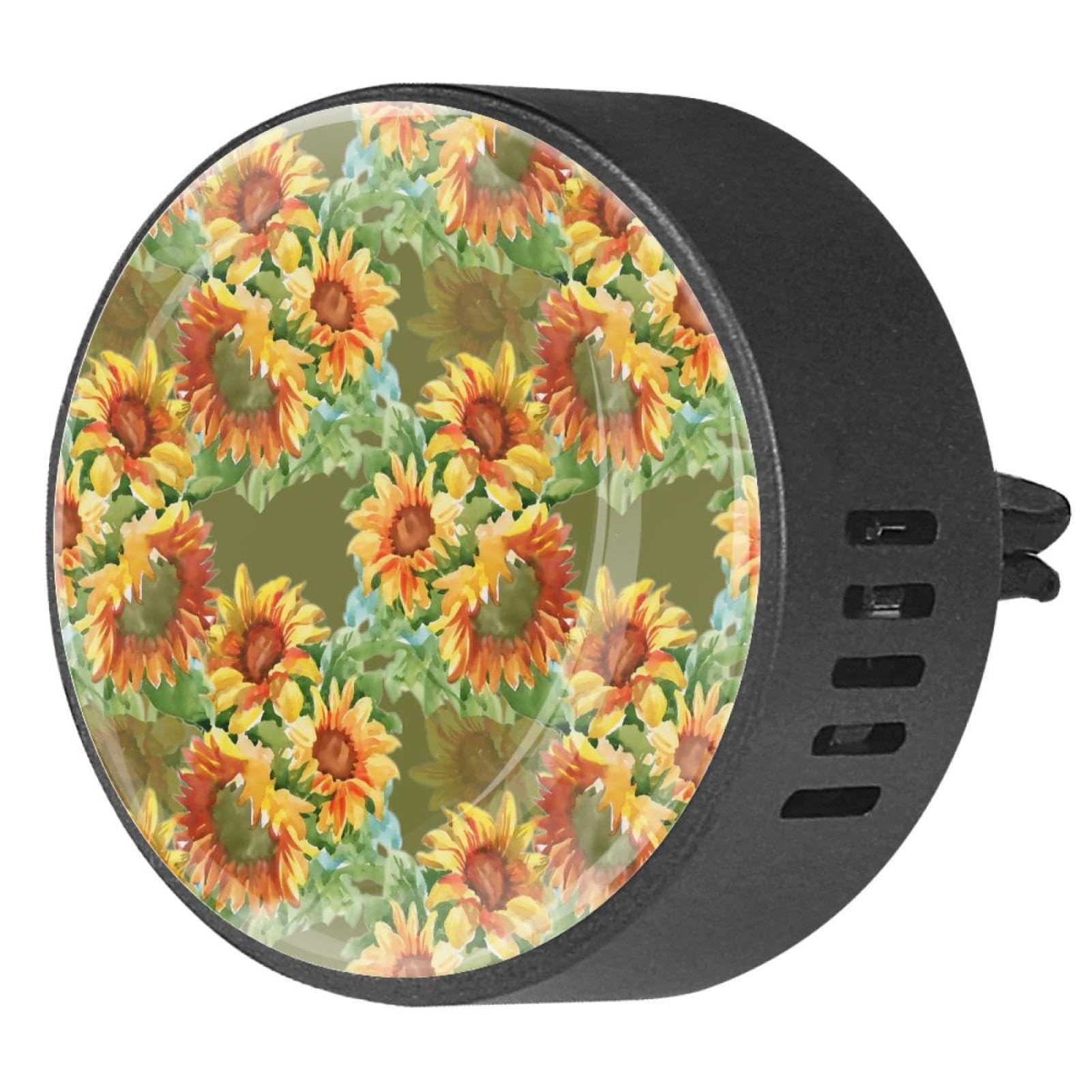 VAPOKF 2 Stück Lüftungsclips Auto-Lufterfrischer mit sommergelben Sonnenblumen-Drucken, Aromatherapie-Diffusor für ätherische Öle VAPOKF 2 Stück Lüftungsclips Auto-Lufterfrischer mit sommergelben Sonnenblumen-Drucken, Aromatherapie-Diffusor für ätherische Öle von VAPOKF