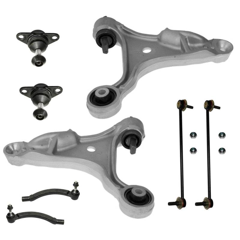 2x Querlenker Traggelenk 2x Spurstangenkopf 2x Koppelstange Vorderachse für Volvo S60 I V70 I (LV) V70 II (SW) von various