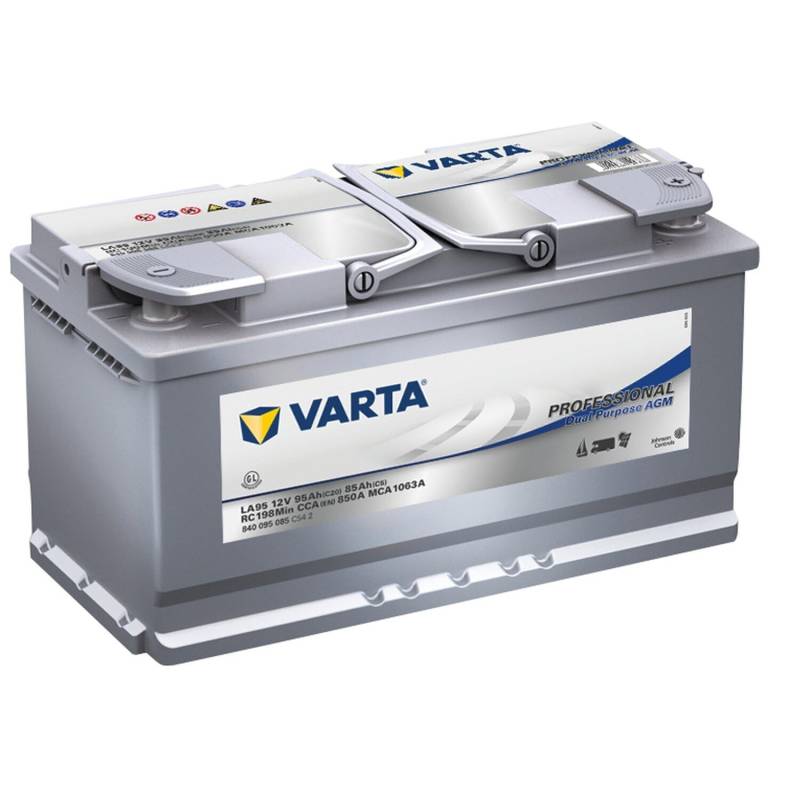 VARTA Professional Dual Purpose AGM Batterie für Caravans, Wohnmobile & Boote – 12V 95Ah 850A (LA 95) – Versorgerbatterie & Starterbatterie in einem von VARTA