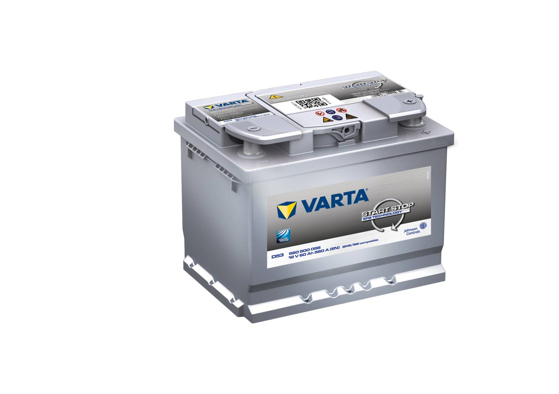 Varta D53 12V 60Ah 560 A(EN) Start Stop EFB Autobatterie ETN 560 500 056 von VARTA
