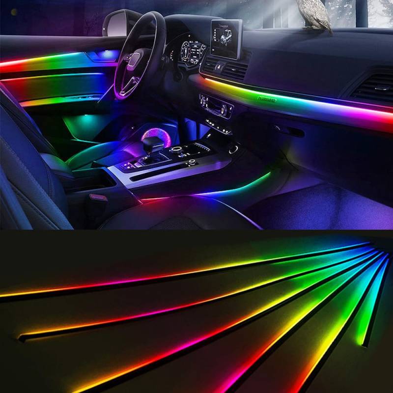 VASRFIRE Acryl Auto Innenraum LED Streifen Licht, 22 in 1 Traum Farben 16 Millionen Farben APP Multi-Control Atmosphäre Beleuchtung Kit USB Port für Dekoration Auto Geschenk von VASTFIRE