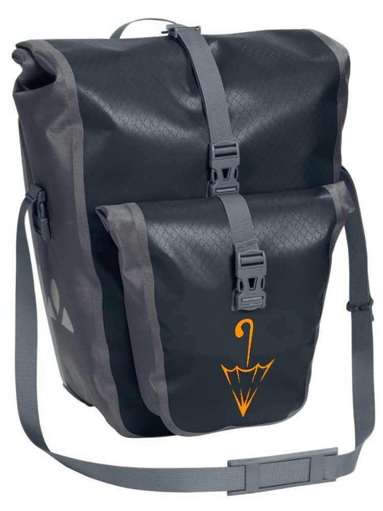 VAUDE Aqua Back Plus Single Sondermodell mit Schirmlogo Hinterradtasche Gepäckträgertasche, Black SE von VAUDE