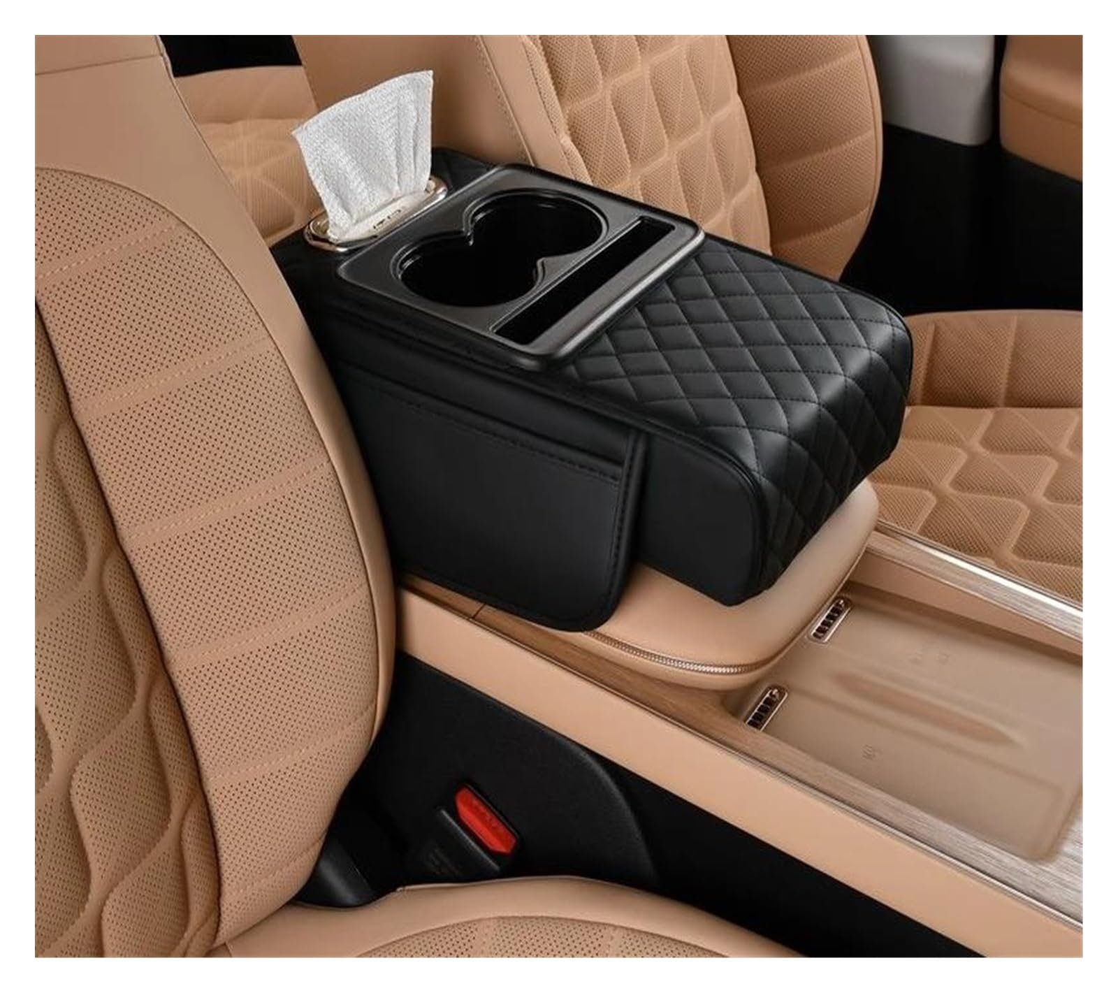 Interieur Zubehör Auto Armlehne Box Pad Verdicken Mittelkonsole Box Verlängerung Armlehne Kissen Weiche Ellenbogen Unterstützung Tasse Halter Organizer Tasche Panel Control Frame Trim(Black) von VAVGKDKPZB