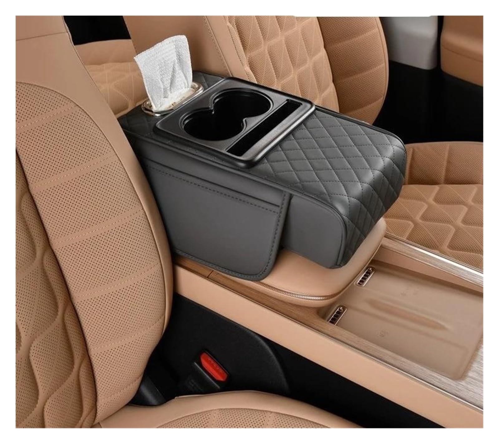 Interieur Zubehör Auto Armlehne Box Pad Verdicken Mittelkonsole Box Verlängerung Armlehne Kissen Weiche Ellenbogen Unterstützung Tasse Halter Organizer Tasche Panel Control Frame Trim(Gray) von VAVGKDKPZB