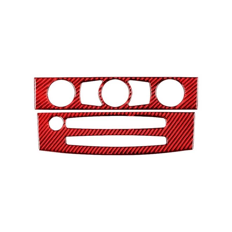 Interieur Zubehör Für 5er Für E60 2004-2008 2009 2010 Zubehör Kohlefaser Innenraum Auto Klimaanlage CD Bedienfeld Trim Abdeckung Rahmen Aufkleber Panel Control Frame Trim(Style B(Red)) von VAVGKDKPZB