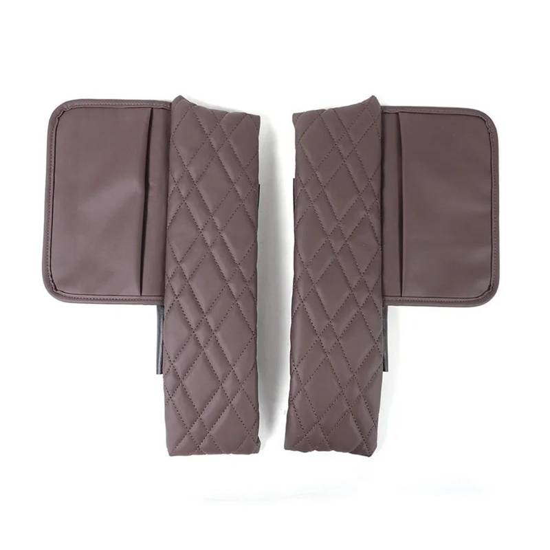 Interieur Zubehör Für 7 Serie Für G70 Für G 70 2023 Auto Center Console Armlehne Box Schutzhülle Plaid Leder innen Zubehör Panel Control Frame Trim(Brown) von VAVGKDKPZB