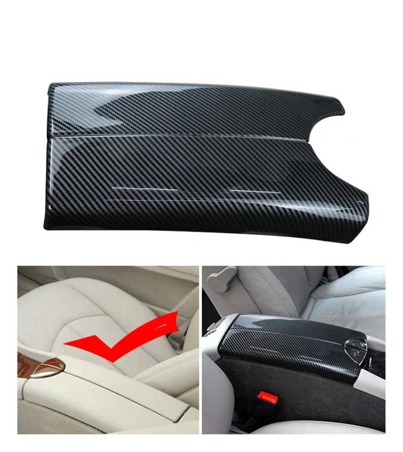 Interieur Zubehör Für Benz Für E-Klasse Für W211 2003-2004 2005 2006 2007 2008 Kohlefaser Auto Mittelkonsole Deckel Panel Armlehne Box Trim Schutzhülle Aufkleber Panel Control Frame Trim(B Carbon fibe von VAVGKDKPZB