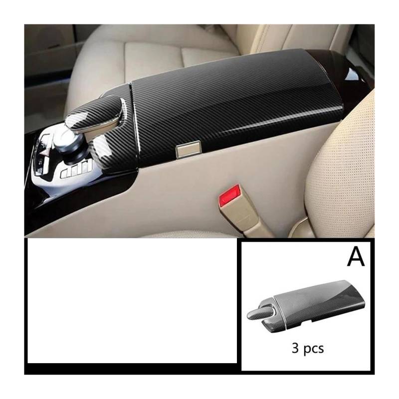 Interieur Zubehör Für Benz Für S Klasse Für W221 2007-2010 2011 2012 Zubehör Carbon Faser Auto Mittelkonsole Aufräumen Armlehne Box Panel Trim Abdeckung Aufkleber Panel Control Frame Trim(Carbon fiber von VAVGKDKPZB