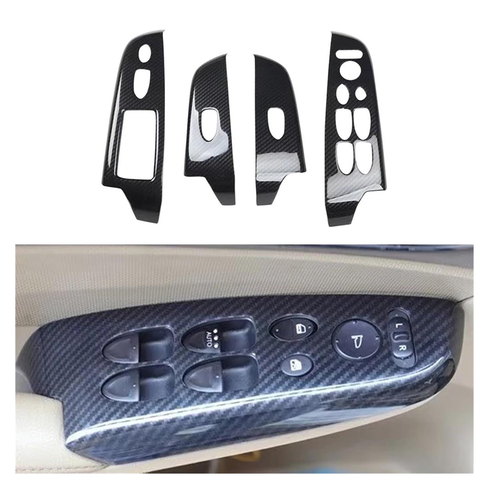 Interieur Zubehör Für Civic 2006 2007 2008 2009 2010 2011 Auto Zubehör ABS Carbon Innen Fenster Schalter Lift-Taste Abdeckung Trim 4 Stücke Panel Control Frame Trim(LHD) von VAVGKDKPZB