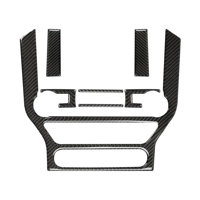 Interieur Zubehör Für Ford Für Mustang Für GT 2015-2021 Carbon Fiber Innen Auto GPS Navigation Trim Rahmen Multi-Media Konsole Dekoration Aufkleber Aufkleber Panel Control Frame Trim(A Set(Black)) von VAVGKDKPZB