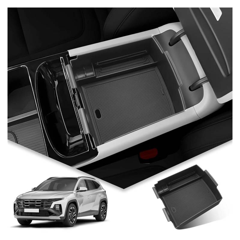 Interieur Zubehör Für Hyundai Für Tucson Für NX 2025 Auto Zentrale Armlehne Lagerung Box Zentrale Steuerung Container Auto Zubehör Panel Control Frame Trim von VAVGKDKPZB