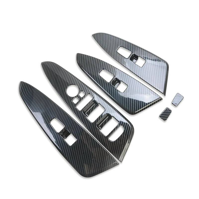 Interieur Zubehör Für KIA Für Sportage NQ5 2021 2022 2023 2024 Carbon Faser Auto Tür Armlehne Panel Fensterheber Schalter Taste Abdeckung Trim Zubehör Panel Control Frame Trim(Carbon Fiber Style) von VAVGKDKPZB