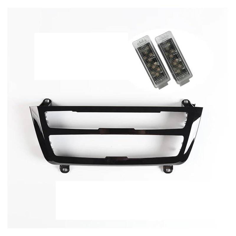 Interieur Zubehör Für Series3 Für Series4 Für F30 Für F31 Für F32 Radio Trim-Dashboard Center Konsole Licht AC Panel Atmosphäre Beleuchtung Panel Control Frame Trim(1 Black 2 pcs) von VAVGKDKPZB