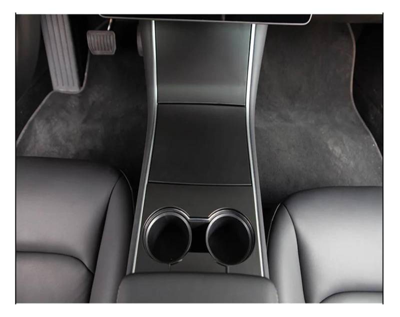 Interieur Zubehör Für Tesla Für Modell 3 2018 2019 2020 Innen Getränkehalter Gesicht Änderung Borte Dekor Adhensive Panel Geformte Zentrale Konsole Abdeckung Panel Control Frame Trim(Matte Carbon) von VAVGKDKPZB