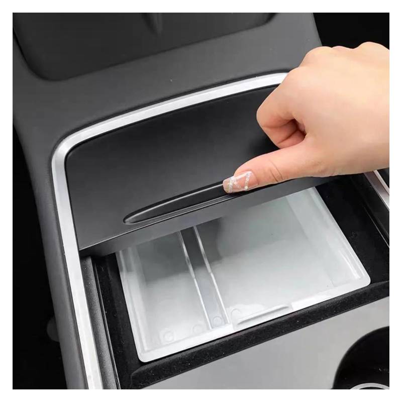 Interieur Zubehör Für Tesla Für Modell 3 Y 2021-2022 2023 Auto ABS Zentrale Konsole Schutz Panel Abdeckung Carbon Faser Holzmaserung Innen Auto Zubehör Panel Control Frame Trim(Black) von VAVGKDKPZB