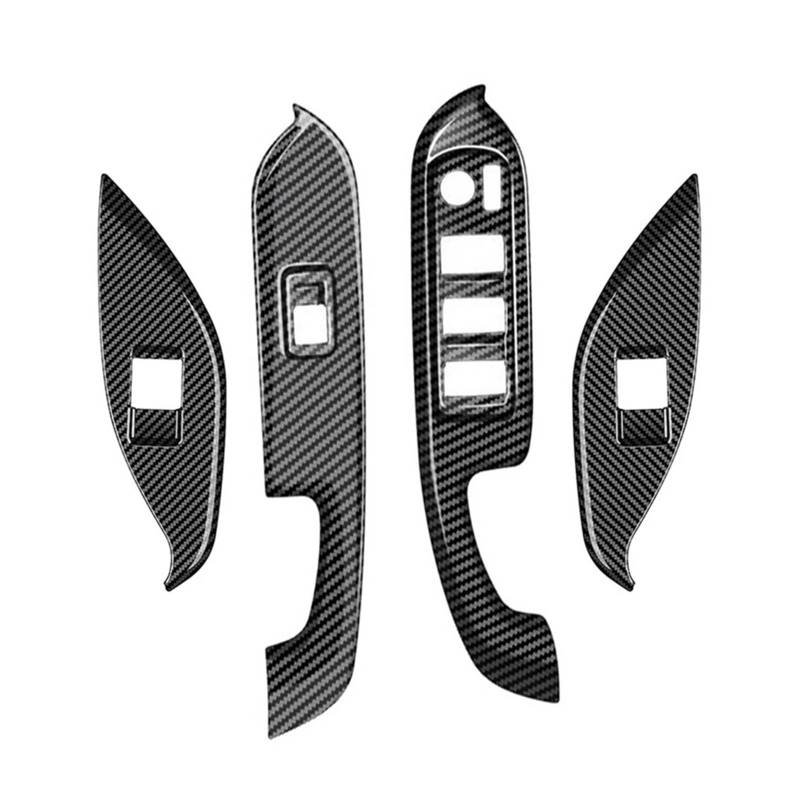 Interieur Zubehör Für Toyota Für Voxy 2022 Auto Fenster Glas Lift Schalter Taste Panel Abdeckung Trim Aufkleber ABS Tür Armlehne RHD Panel Control Frame Trim(Carbon Fiber Color) von VAVGKDKPZB