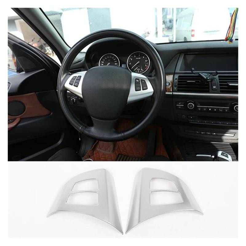 Interieur Zubehör Für X5 Für E70 2008 2009 2010-2013 ABS Auto Carbon Faser Für Stil Innen Lenkrad Schalter Taste Rahmen Abdeckung Aufkleber Panel Control Frame Trim(Style B) von VAVGKDKPZB