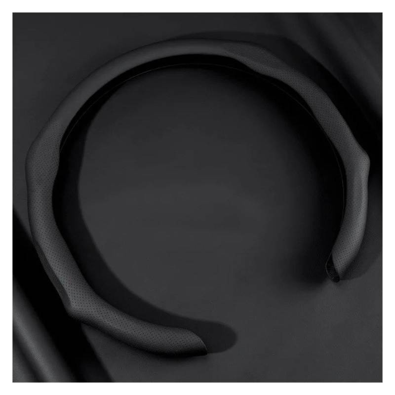 Lenkradbezug fürs Auto 5D Auto Lenkradbezug Perforiertes Leder Wildleder rutschfest Atmungsaktiv Universal Lenkrad Auto Lenkradabdeckung(Black Leather) von VAVGKDKPZB