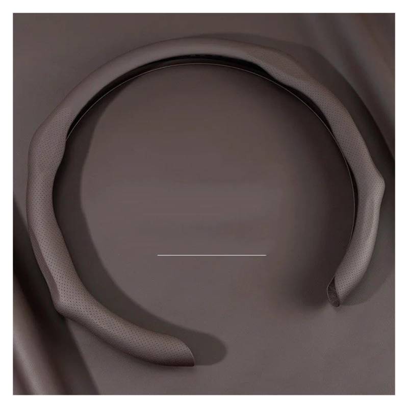 Lenkradbezug fürs Auto 5D Auto Lenkradbezug Perforiertes Leder Wildleder rutschfest Atmungsaktiv Universal Lenkrad Auto Lenkradabdeckung(Brown Leather) von VAVGKDKPZB