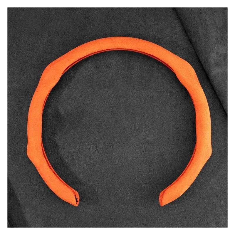 Lenkradbezug fürs Auto 5D Auto Lenkradbezug Perforiertes Leder Wildleder rutschfest Atmungsaktiv Universal Lenkrad Auto Lenkradabdeckung(Suede orange) von VAVGKDKPZB