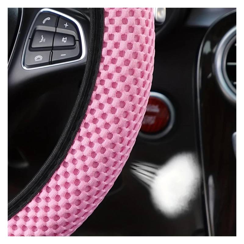 Lenkradbezug fürs Auto Dreidimensionaler Mesh-Lenkradbezug Atmungsaktiv Schweißabsorbierend Bequem Ohne Innenring Für 38 Mm Autoteile Auto Lenkradabdeckung(Red) von VAVGKDKPZB