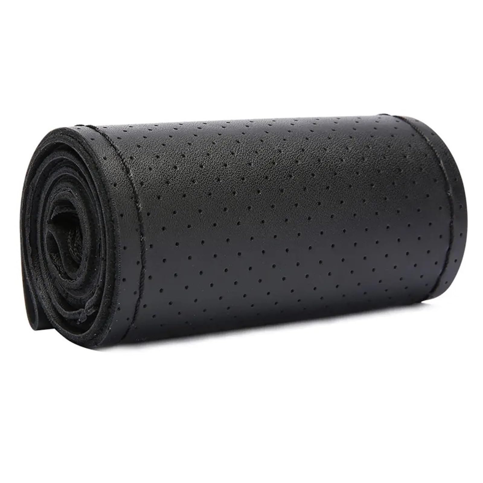 Lenkradbezug fürs Auto Echtes Leder Auto Lenkrad Abdeckung 38cm Braid Auto Lenkrad Abdeckung Auto Lenkradabdeckung(Black with Cord) von VAVGKDKPZB