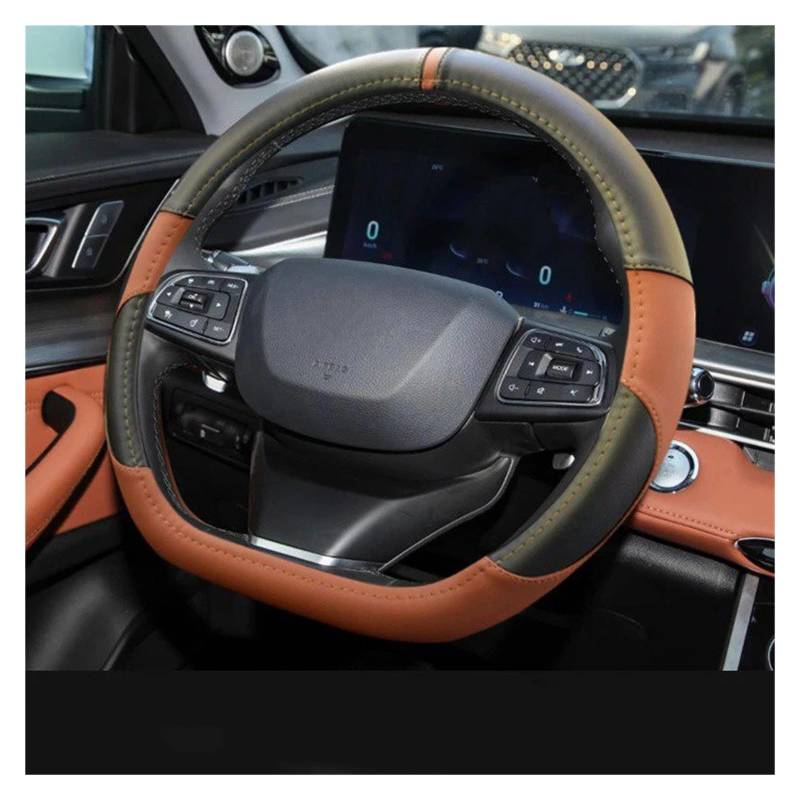 Lenkradbezug fürs Auto Für Chery Tiggo 8 Plus Tiggo 7 Arizer 5 Pro Tiggo 3X 5X D Typ Lenkrad Auto Lenkrad Abdeckung Wrap Auto Lenkradabdeckung(Black Brown) von VAVGKDKPZB