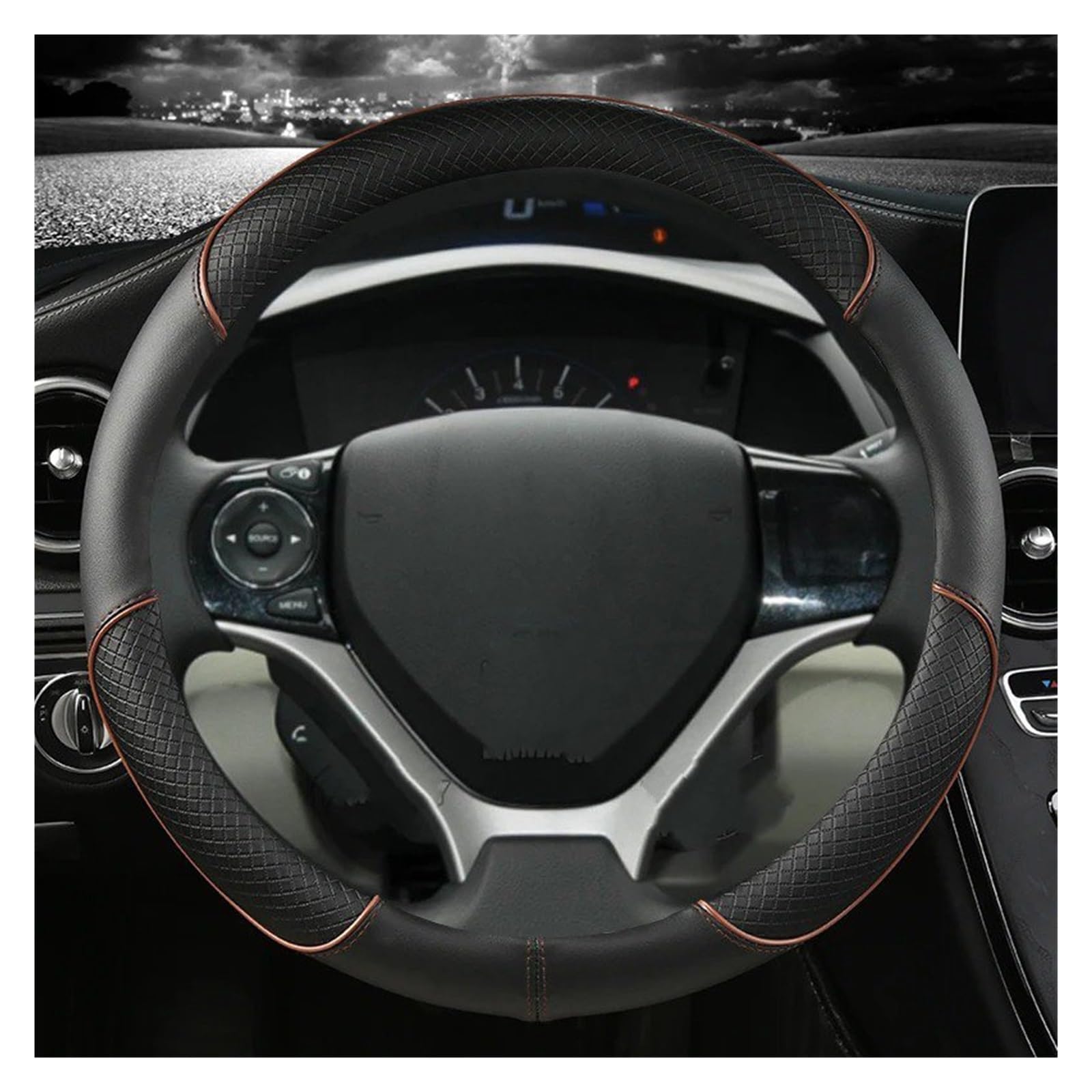 Lenkradbezug fürs Auto Für Civic 2004 2006 2007 2008 2009 2012 2013 2014 Auto Lenkrad Abdeckung Mikrofaser Leder Auto Zubehör Auto Lenkradabdeckung(Brown) von VAVGKDKPZB
