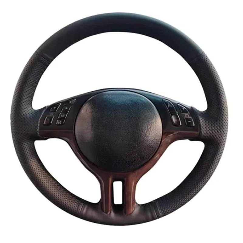 Lenkradbezug fürs Auto Für E39 E46 325i E53 Für X5 Mikrofaser Leder Auto Lenkrad Wrap Schwarz Auto Lenkrad Abdeckung Auto Lenkradabdeckung(Light Blue Thread) von VAVGKDKPZB