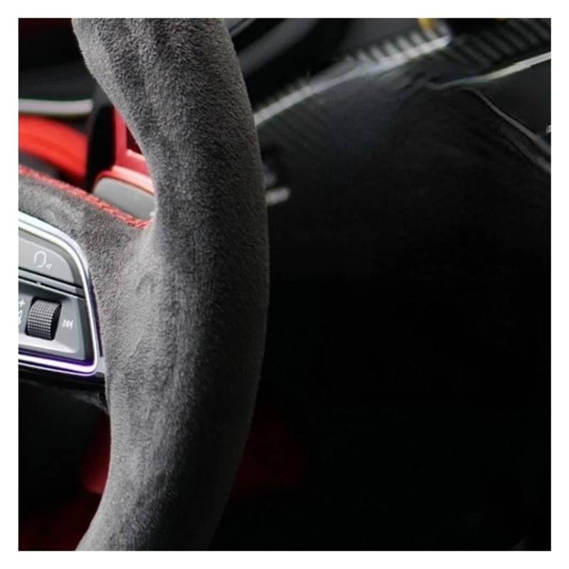 Lenkradbezug fürs Auto Für Golf 7 Mk7 Für Passat B8 Handgenähte Weiche Schwarze Kohlefaser-Lenkradabdeckung Aus Schwarzem Wildleder Auto Lenkradabdeckung(E) von VAVGKDKPZB