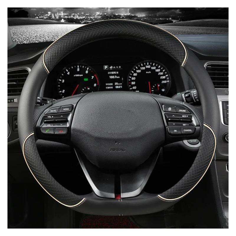 Lenkradbezug fürs Auto Für Hyundai Für Ioniq 2016 2017 2018 2019 2020 2021 2022 Auto Lenkrad Abdeckung D Form PU Leder Auto Lenkradabdeckung(BEIGE) von VAVGKDKPZB