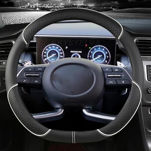 Lenkradbezug fürs Auto Für Hyundai Für Tucson 2021 2022 Für NX4 Für Elantra 2020 Für Sonata 10. 2020 2021 2022 PU-Leder-Autolenkradabdeckung Auto Lenkradabdeckung(White D) von VAVGKDKPZB