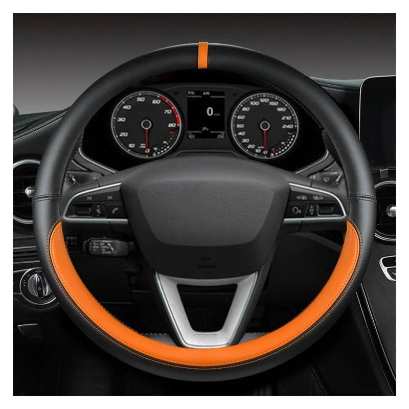 Lenkradbezug fürs Auto Für Seat Tarraco Arona Ateca Ibiza Toledo MII Leon Arosa Exeo ST FR Auto-Lenkradbezug Aus Mikrofaserleder rutschfest 38 cm Auto Lenkradabdeckung(Orage O) von VAVGKDKPZB